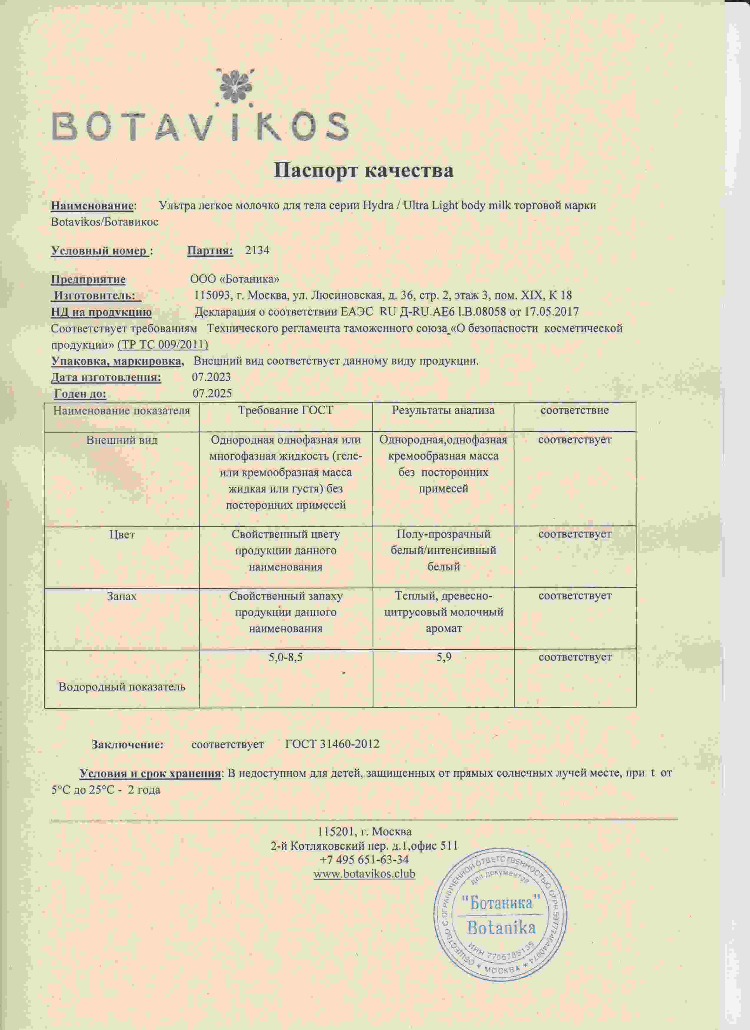 Паспорт №072023